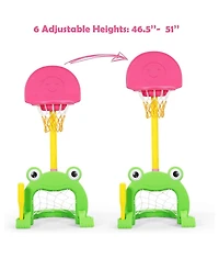 Mecale 3-in-1 Kids Basketball Hoop Set Stand