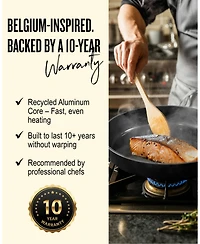 Alva Maestro Nonstick Stainless Steel Frying Pan with Glass Lid 11" - Easy to Clean, Oven Safe and Made without Pfas, Pfoa & Ptfe