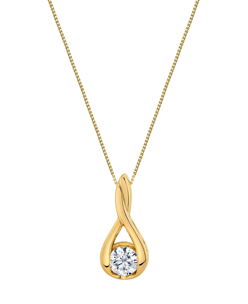 Sirena Lab Grown Diamond Knot Pendant Necklace (2 ct. t.w.) in 14K White Gold (also in 14K Yellow Gold)