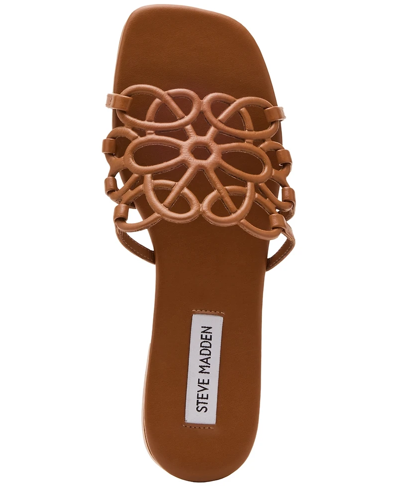 Steve Madden Women's Lotus Slide Square-Toe Flat Sandals