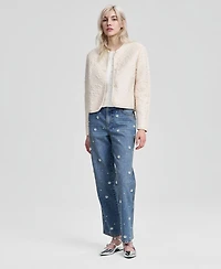 And Now This Petite Quilted Crewneck Rose Jacket, Macy's Exclusive