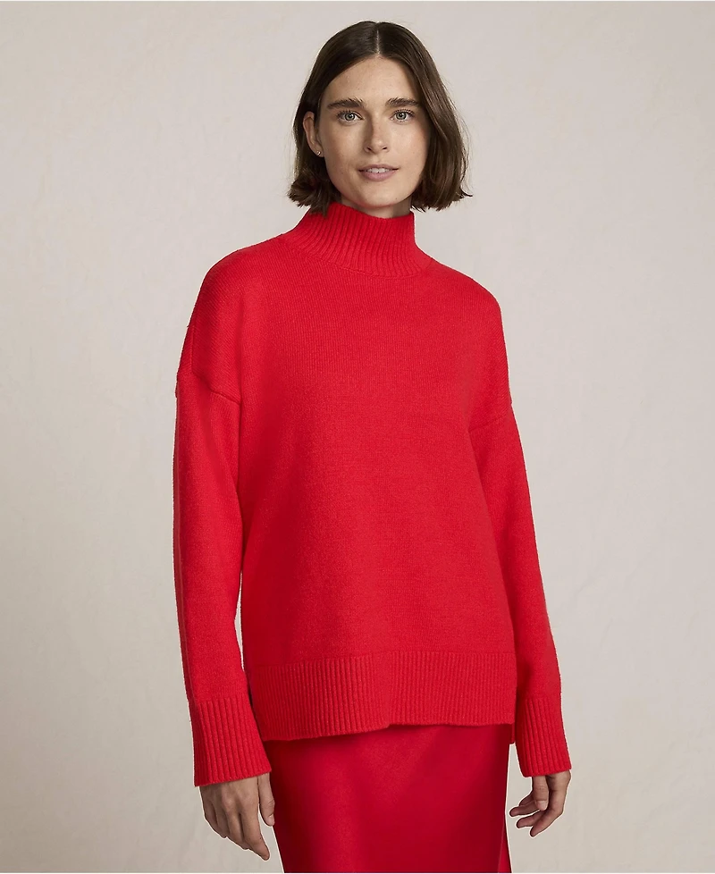 Lands' End Women's Cozy Lofty Split Hem Turtleneck Sweater