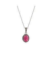 Oval Red Opal High Quality Sterling Silver Pendant Necklace