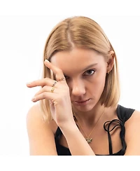 Spero London Sterling Silver Safety Pin Ring