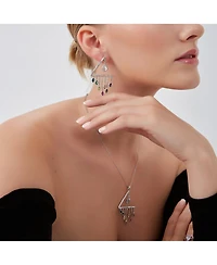 Colourful Rainbow Rain Drop Necklace in Sterling Silver