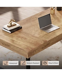 Tribesigns 55" Industrial Executive Desk, Rustic Simple Computer Laptop Desk, Study Writing Table Business Workstation
