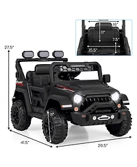Sugift 12V Electric Kids Ride on Truck with Remote Control and Music-Black