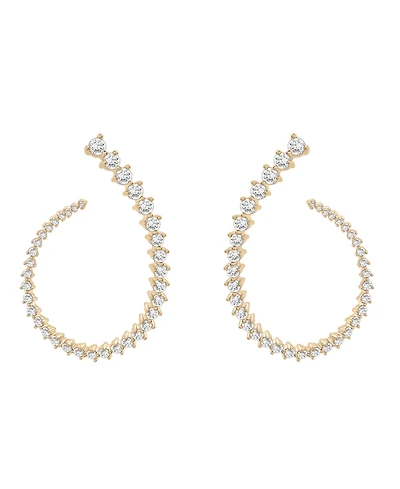 Wrapped in Love Diamond Spiral Open Hoops Earrings (1-1/2 ct. t.w.) in 14K White Gold, Exclusively at Macy's