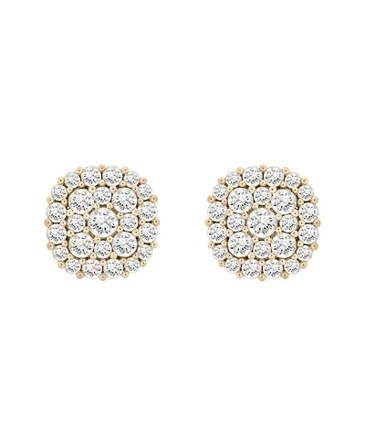 Wrapped in Love Diamond Halo Cluster Stud Earrings (2 ct. t.w.) in 14K White Gold, Exclusively at Macy's
