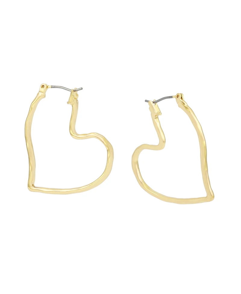 Robert Lee Morris Soho Gold Heart Hoop Earrings