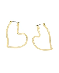 Robert Lee Morris Soho Gold Heart Hoop Earrings