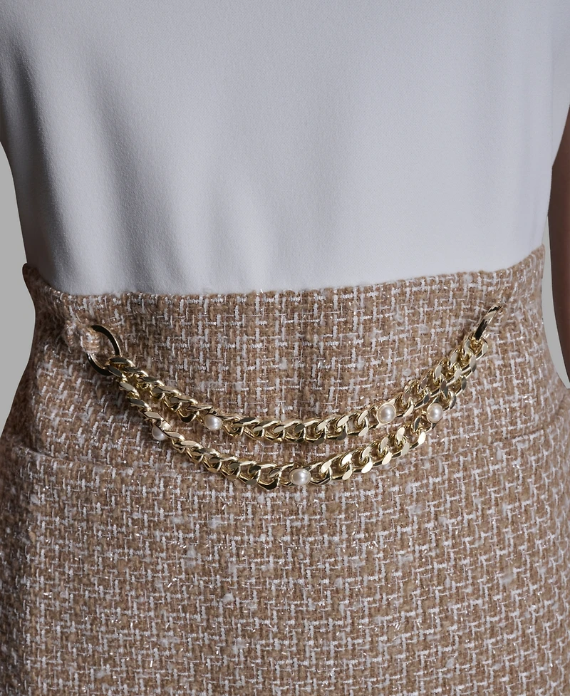 Karl Lagerfeld Paris Women's Crewneck Tweed Dress