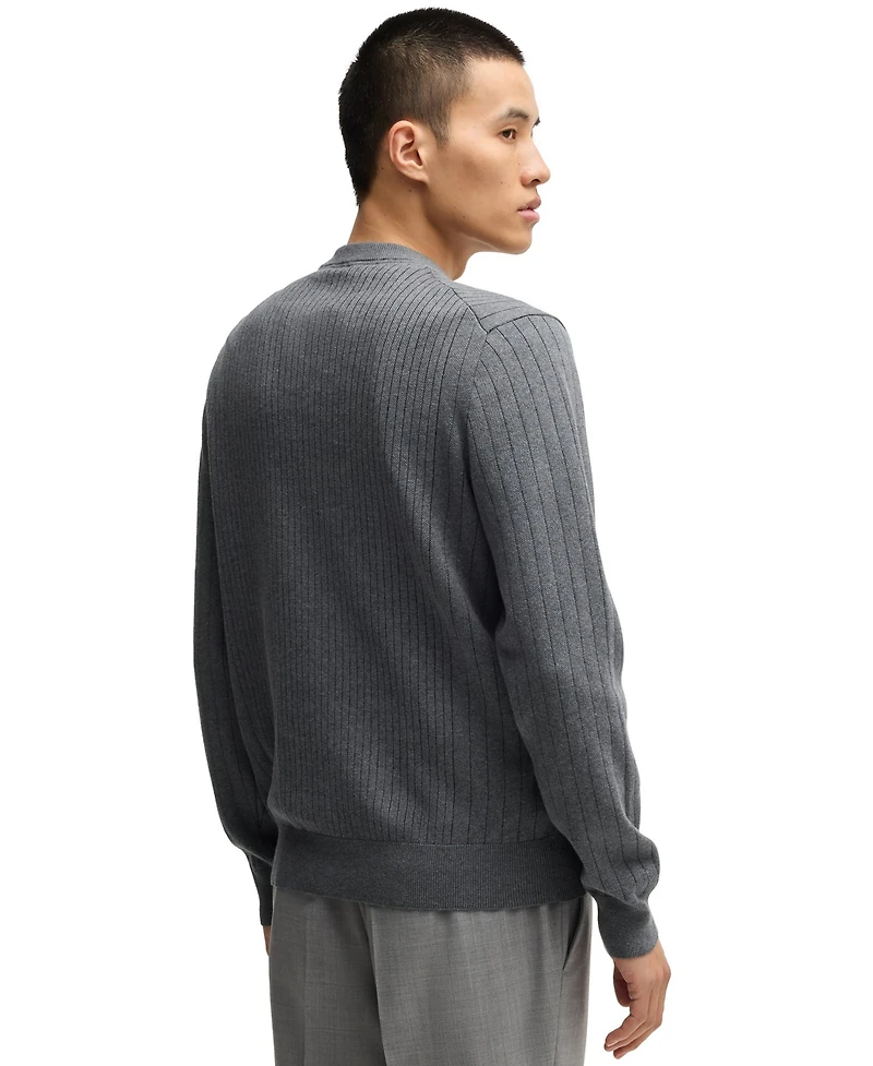 Boss by Hugo Men's Vertical Striped Regular-Fit Sweater