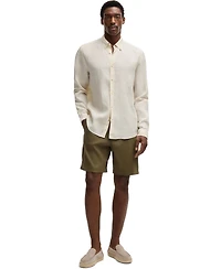 Boss by Hugo Men's Linen Blend Drawstring Formal Shorts
