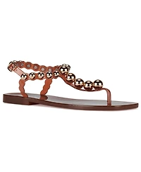 Jeffrey Campbell Women's Plated Studded T-Strap Jelly Sandals