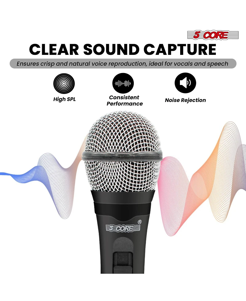 5 Core Microphone For Singing Karaoke Mic Xlr Dynamic Mic Cardioid Unidirectional Microfono - 2PCS