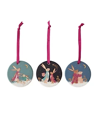 Portmeirion Sara Miller Woodland Tales Christmas Decorations, Set of 3