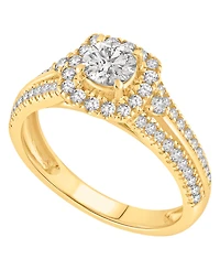 Macy's Diamond Halo Engagement Ring (1 ct. t.w.) in 14K Yellow Gold