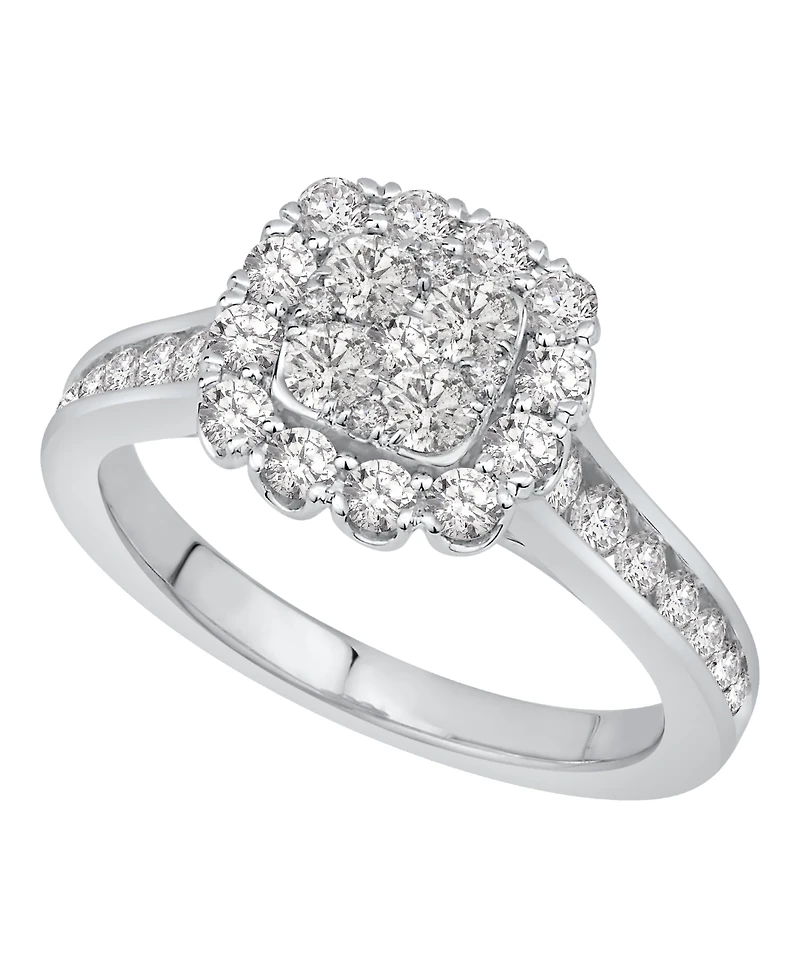 Macy's Diamond Square Cluster Ring (1-1/4 ct. t.w.) in 14K White Gold