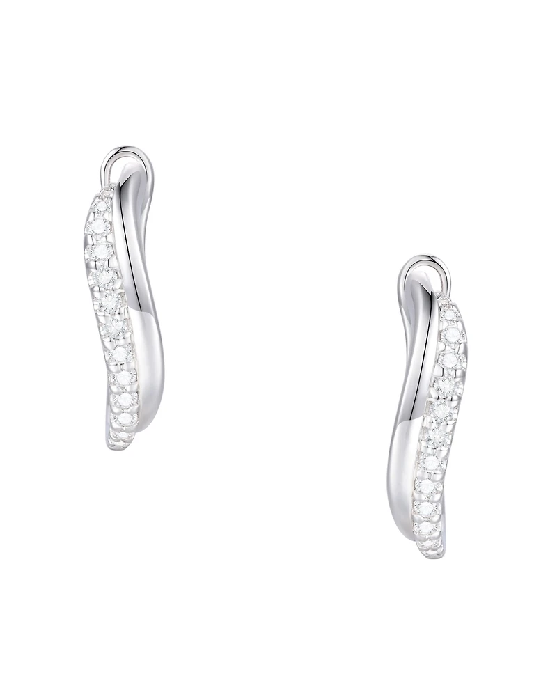 Macy's Diamond Hoop Earrings (1/4 ct. t.w.) in Sterling Silver