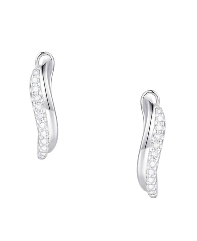 Macy's Diamond Hoop Earrings (1/4 ct. t.w.) in Sterling Silver