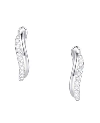 Macy's Diamond Hoop Earrings (1/4 ct. t.w.) in Sterling Silver