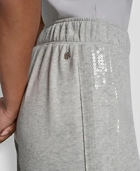 Dkny Jeans Petite Sequin Mid-Rise Wide-Leg Pants