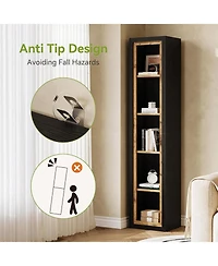 Tribesigns Kitchen Pantry 5-Tier Narrow Extra Tall Shelf With Open Cubes, Freestanding Modern Storage Shelf.