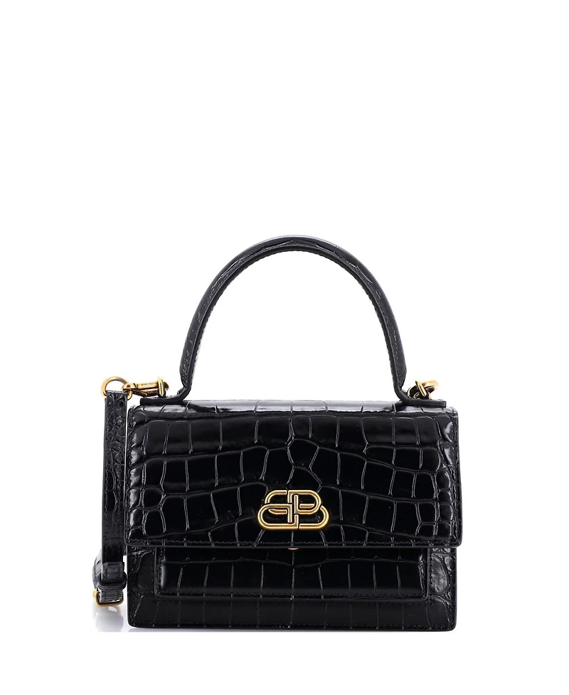 Pre-Owned Balenciaga Xs Sharp Top Handle Bag Embossed Leather