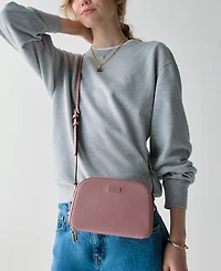 kate spade new york Serena Pebbled Leather Double Zip Dome Crossbody Bag