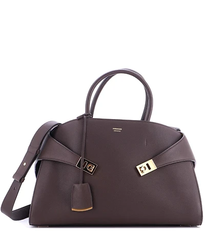 Pre-Owned Salvatore Ferragamo Large Hug Top Handle Bag Leather