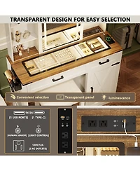 Vlsrka Vanity Makeup Desk with Mirror and Lights