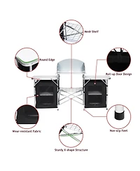 Sugift Folding Camping Table with Storage Organizer