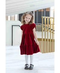 Florence Eiseman Toddler Girls Dresses Stretch Velvet Dress With Tulip Sleeves