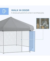 PawHut 13.4' x 11.5' x 8.8' Dog Kennel Outdoor W/ Waterproof Roof