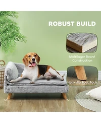 PawHut Dog & Cat Couch with Foam Cushion, Soft Pillow for M Dogs, Light