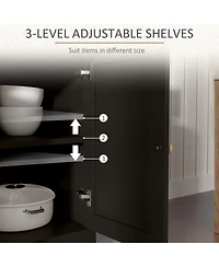 Homcom Kitchen Storage Sideboard, Buffet Cabinet with Barn Doors,