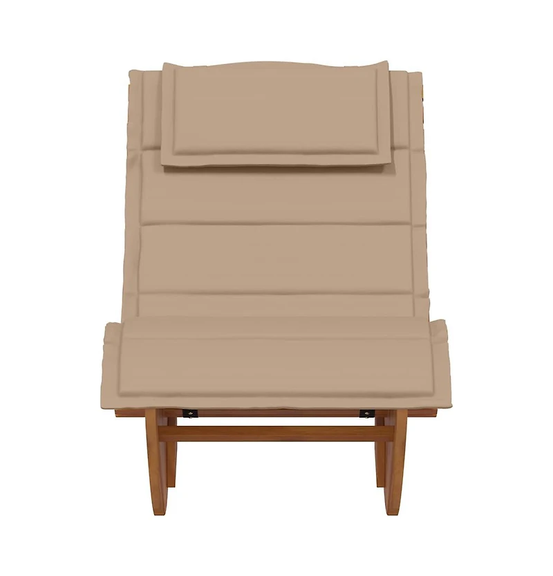 VidaXL Rocking Sun Lounger with Cushion Solid Wood Acacia