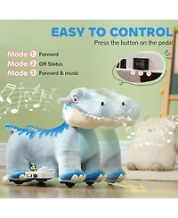 Qaba 6V Kids Electric Ride on Animal with Music Forward,