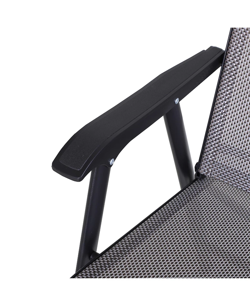 Outsunny Folding Outdoor Patio Chairs Set of 4 Stackable Portable for Deck, Garden, Camping and Travel