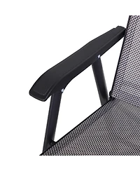 Outsunny Folding Outdoor Patio Chairs Set of 4 Stackable Portable for Deck, Garden, Camping and Travel