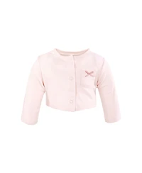 Hudson Baby Cotton Dress and Cardigan Set, Bonjour Paris