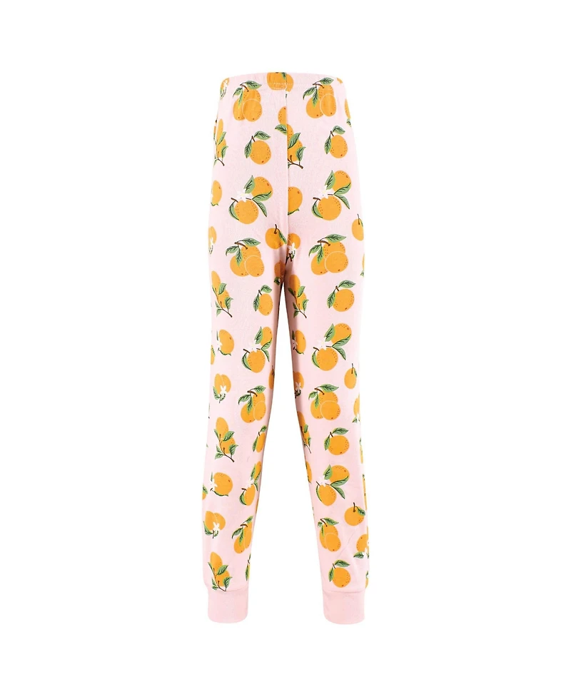 Hudson Baby Infant Girls Cotton Pajama Set, Main Squeeze Orange, 6 Years