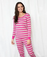Leveret Women's Two Piece Cotton Striped Holiday Pajamas