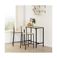 Slickblue Counter Height Bar Table – 1 Pc, Wood & Metal, Footrest, Rectangular Dining Table