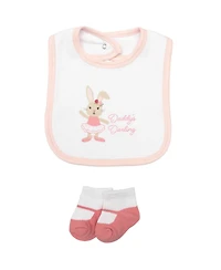 Hudson Baby Girls Cotton Layette Set, Ballet Bows Bunny, 9-12 Months