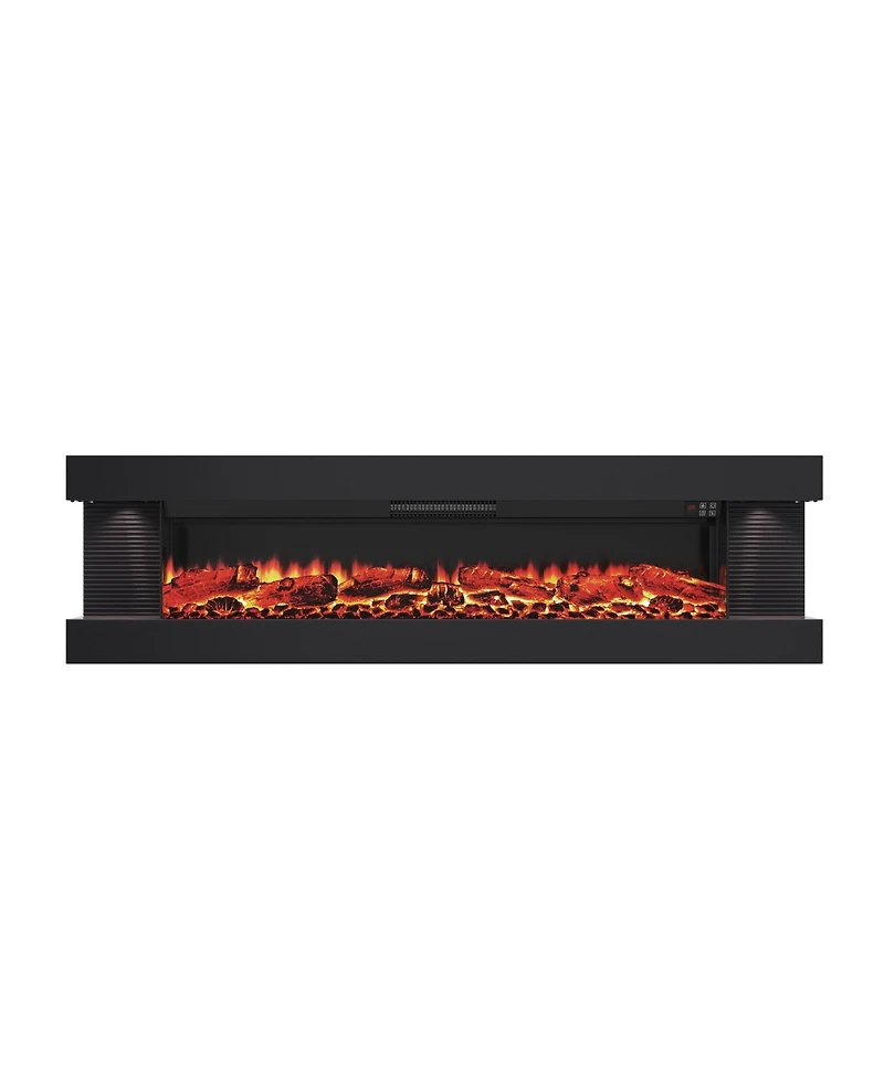 Mondawe Suspended Led Light Mantel with Remote Control Stylish Electric Fireplace