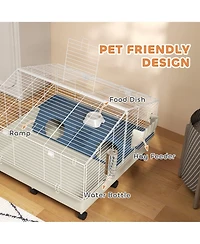 PawHut Rolling Small Animal Cage for Rabbits, Hedgehogs, Guinea Pigs,