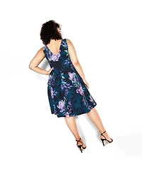 City Chic Women's Hydrangea Print Dress