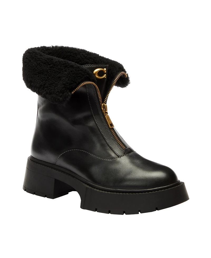 Coach Women's Leah Platform Front Zip Booties